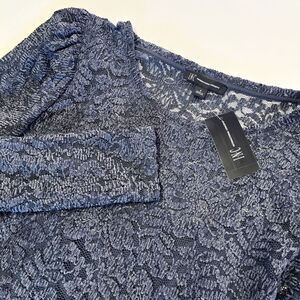 I.N.C. International Concepts Womens Blue‎ Sheer Knit Scalloped Ruffle 427